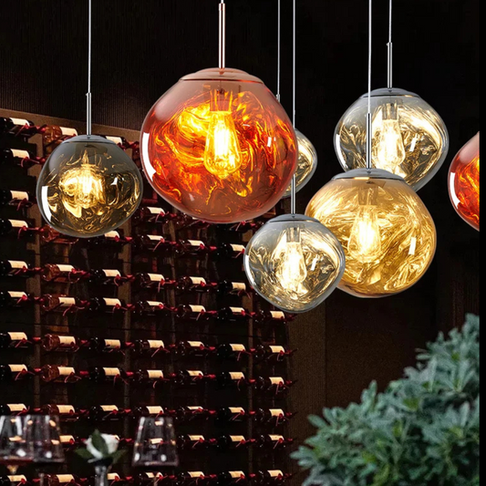 Lava Pendant Dixon acrylic globe pendant light with smooth modern silhouette
