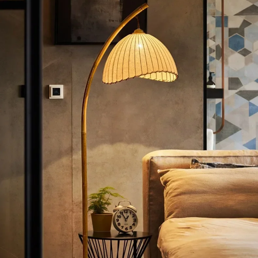 Myrna arc floor lamp as standing lamp for living room beside sofa